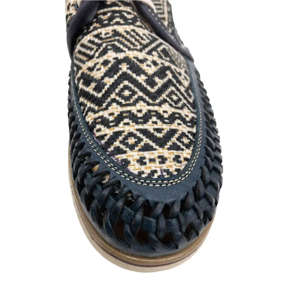 Huaraches Playera Men's Navy Chaleco Leather Geometric Oxford US 11 MX29